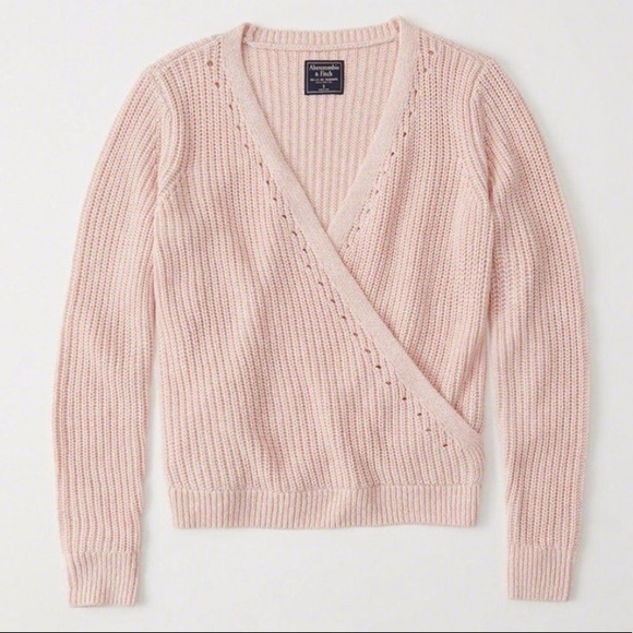 Abercrombie Pink Wrap Front Sweater 